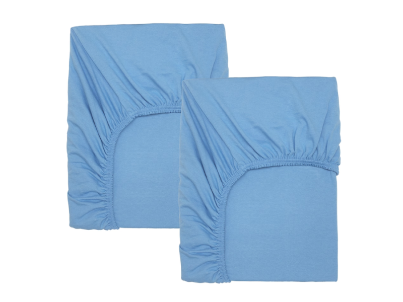 Crib fitted sheet, light blue, 28x52 "