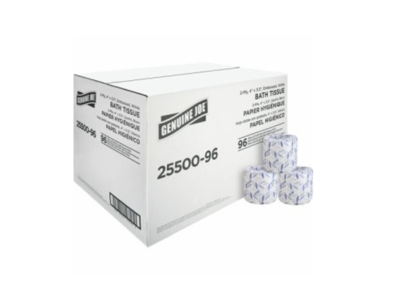 2-Ply Standard Bath Tissue Rolls, White, 500 Sheets/Roll, 96 Rolls