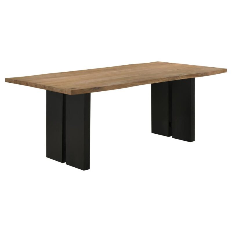 Rectangular Dining Table Natural Acacia and Black 459-CS