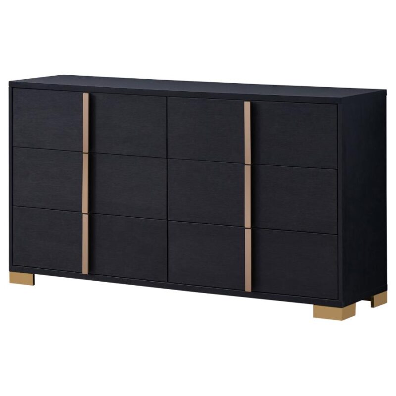 6-drawer Dresser Black Gold 228-CS - Image 2