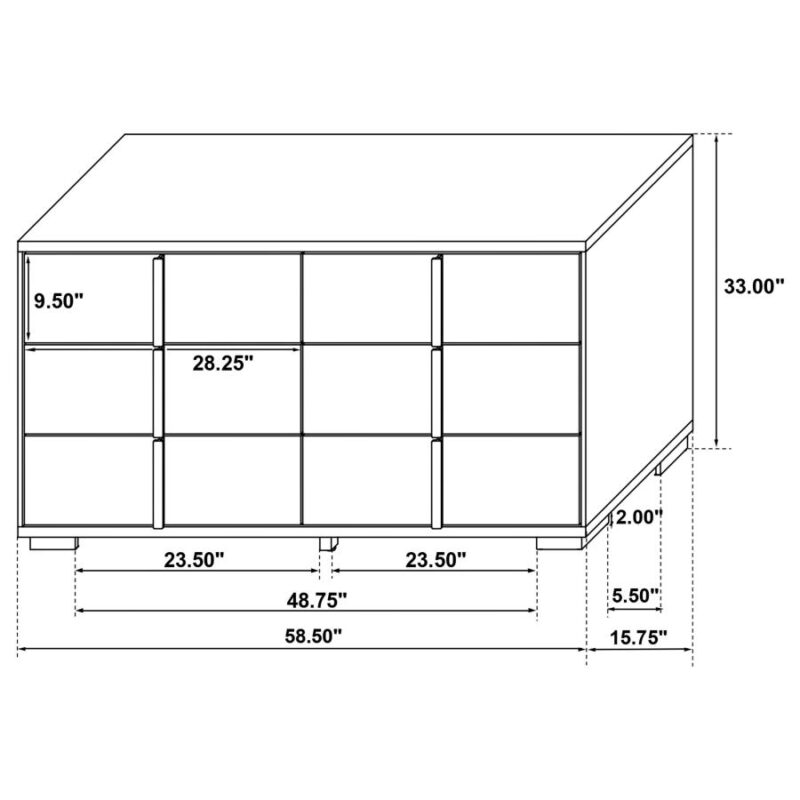 6-drawer Dresser Black Gold 228-CS - Image 3