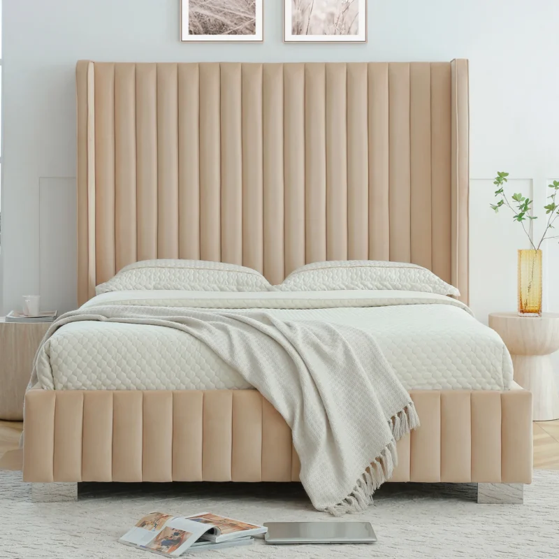 Velvet high-profile luxe bed - WP